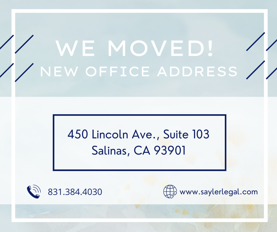 new address for central coast office sayler legal